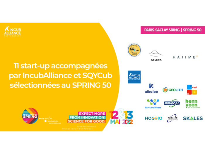 11 start-up accompagnées par IncubAlliance et SQYCub sélectionnées au SPRING 50